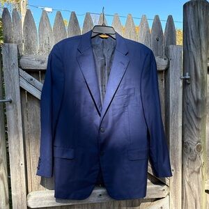 Hickey Freeman gorgeous Traveler 44R blue wool blazer!!